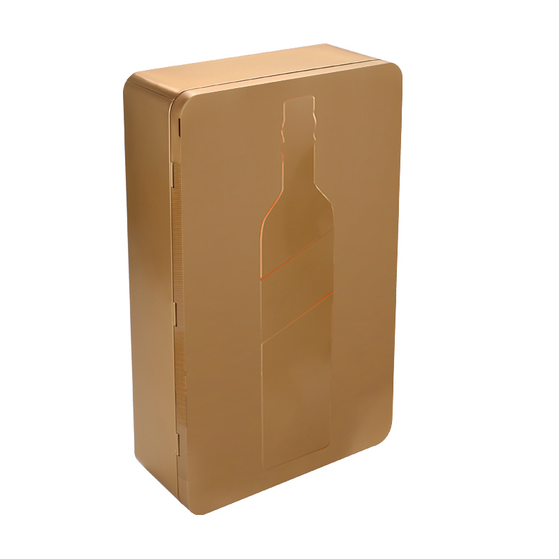 Rectangular hinged kotak tin ER2376A-01 pikeun wine01 (2)