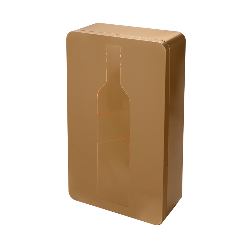 Rectangular hinged kotak tin ER2376A-01 pikeun wine01 (3)